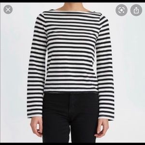 Striped Long Sleeve Boat Neck